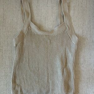 GAP Beige Ribbed Knit Sweater Tank